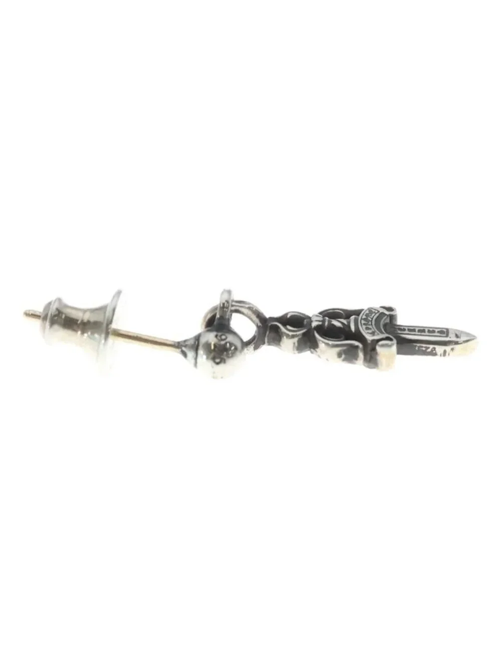 Chrome Hearts Drp Stck Dggr Stack Dagger Drop Silver Earrings